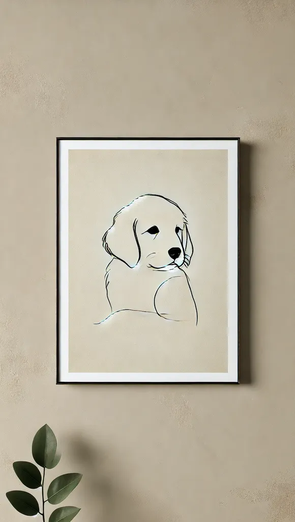 Estética minimalista del cachorro