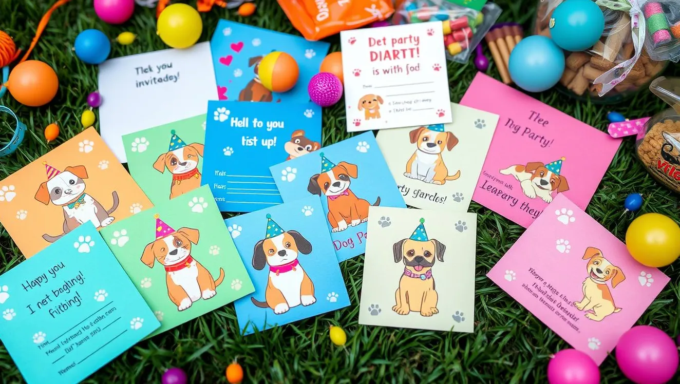 invitations à une fête de chien