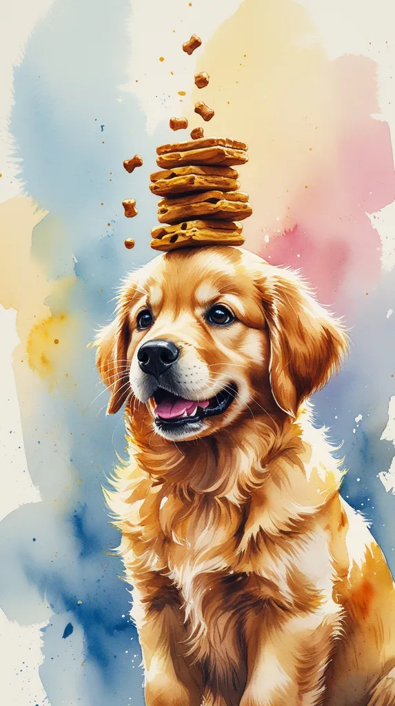 Golden Retriever – Bandyta z Przekąskami' title='Akwarela Tapety Szczeniak