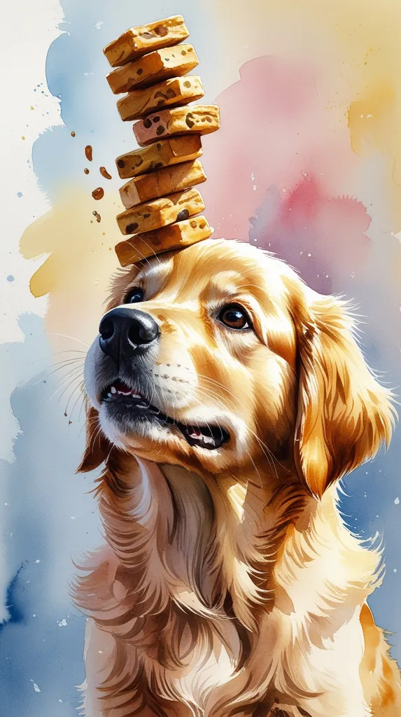 Golden Retriever – Bandyta z Przekąskami' title='Akwarela Tapety Szczeniak