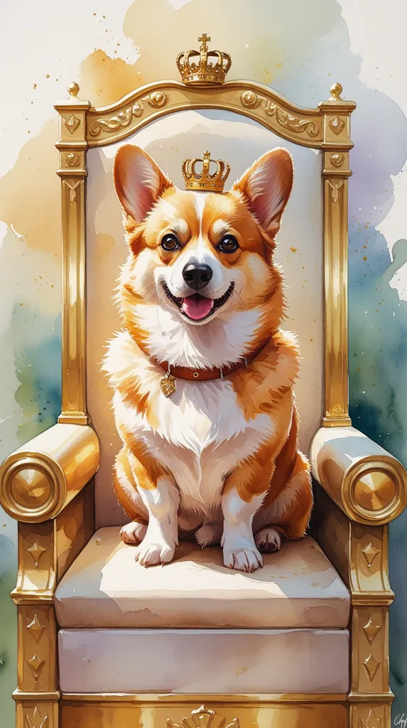 Corgi – królewska podłoga' title='Akwarela Tapety Szczeniak