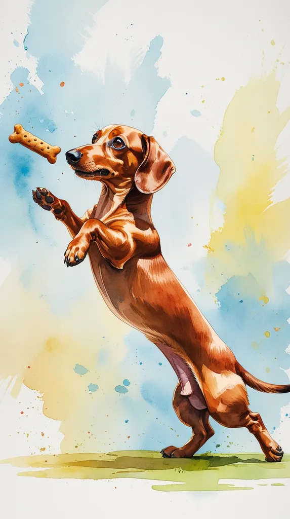 Jamnik - Długi Pies Wielkie Marzenia' title='Akwarela Tapety Szczeniak