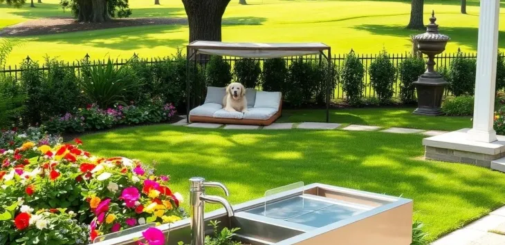 7 udendørs hundevandstationsideer, der passer ind i dit baghavedesign