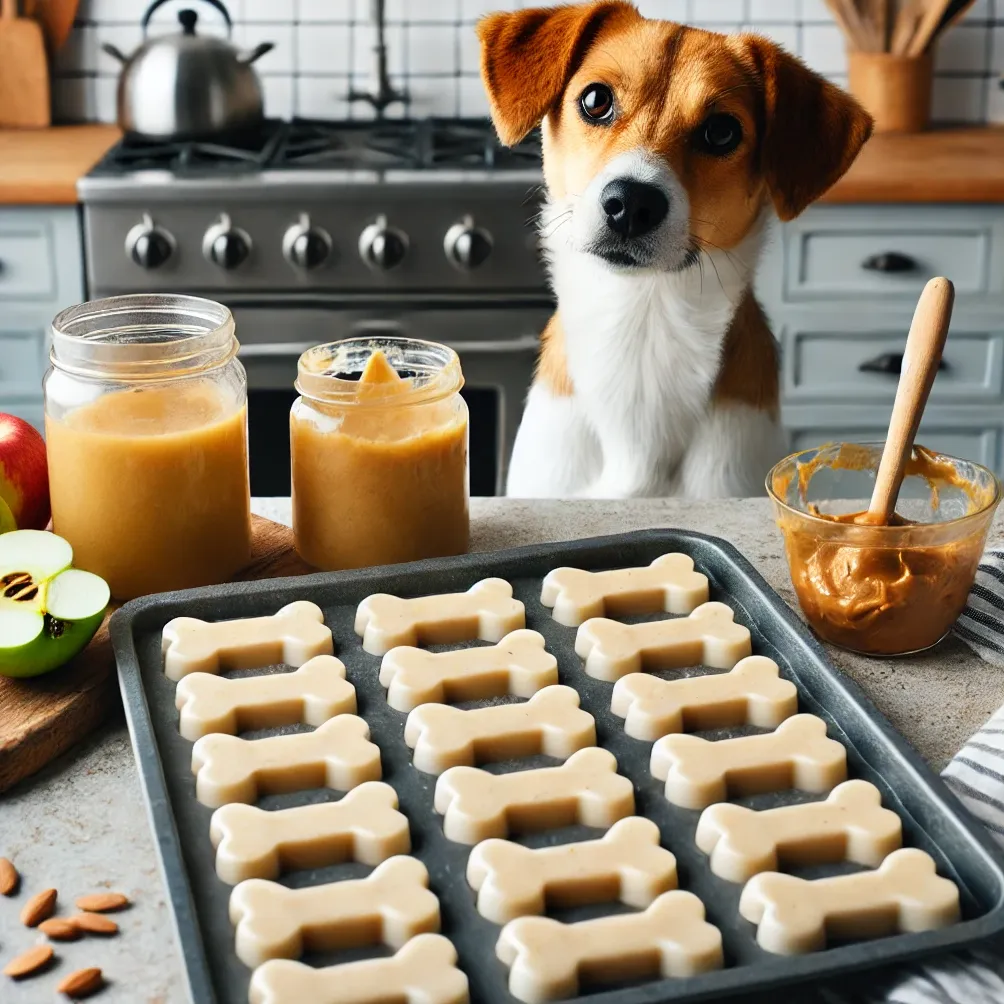 Kostki lodu z jabłkami i masłem orzechowym