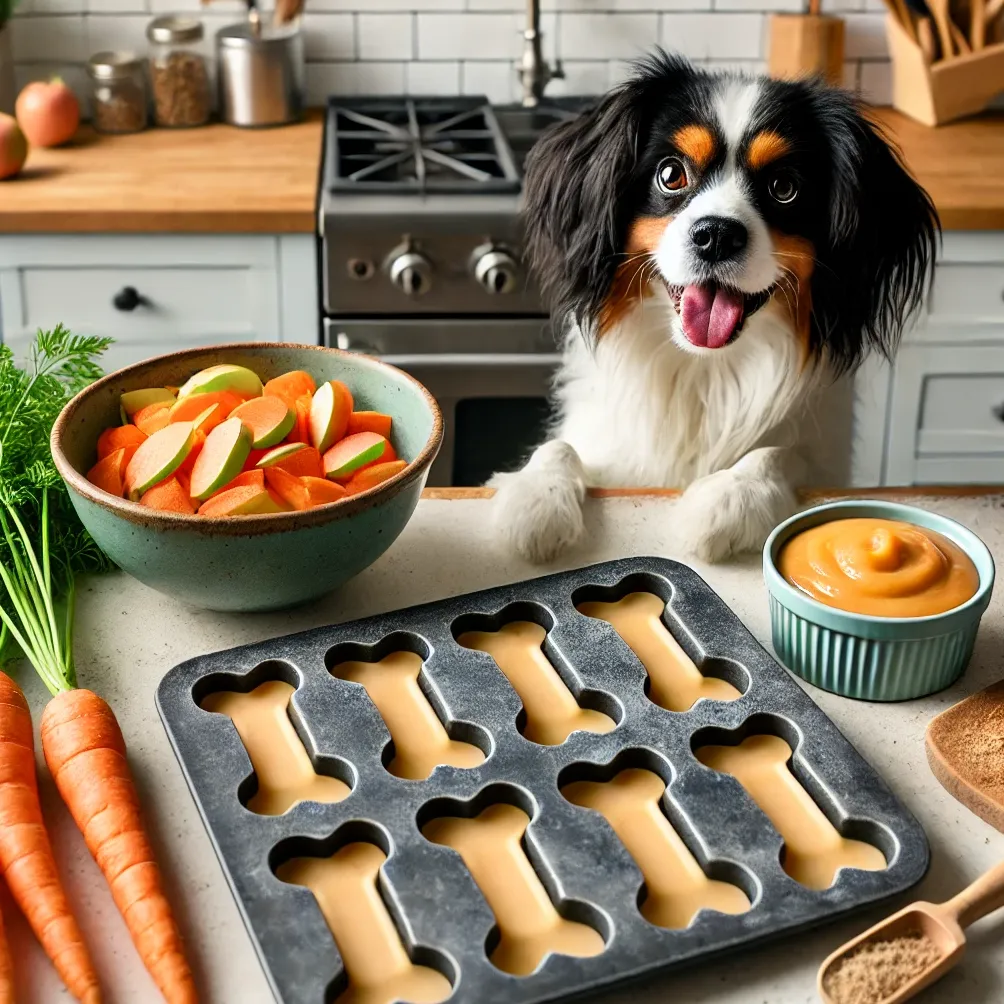 Mroźne kostki marchewki i jabłka