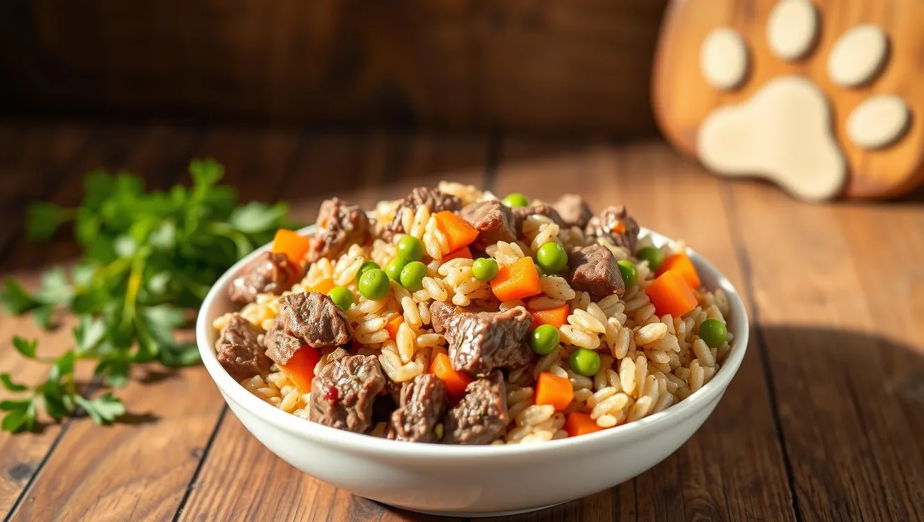 domowy posiłek dla psa z wołowiny