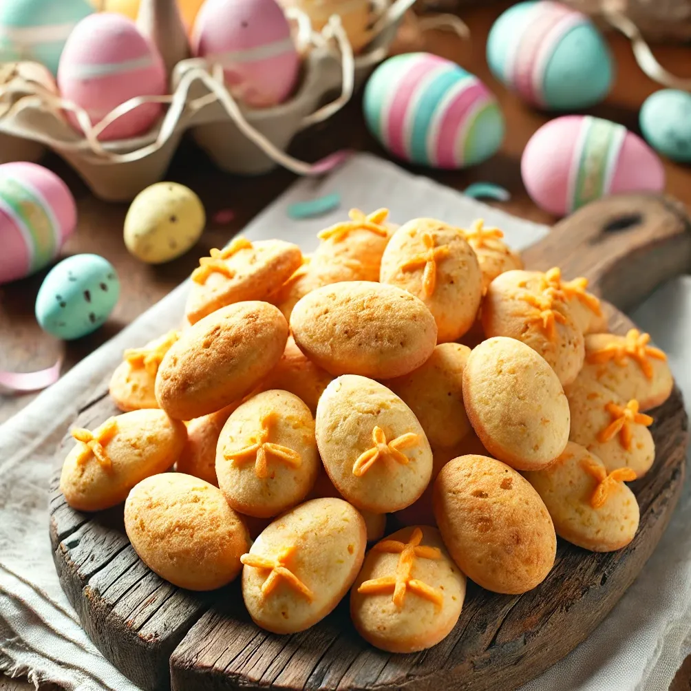 Pääsiäismunan muotoiset juustopalat