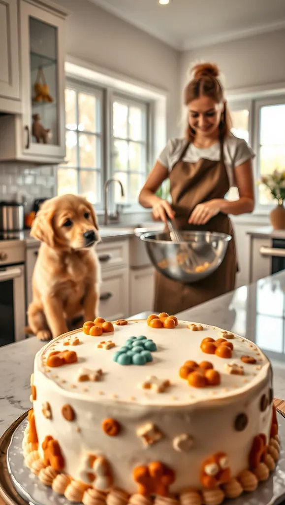 φτιάχνοντας ένα κέικ σκύλου