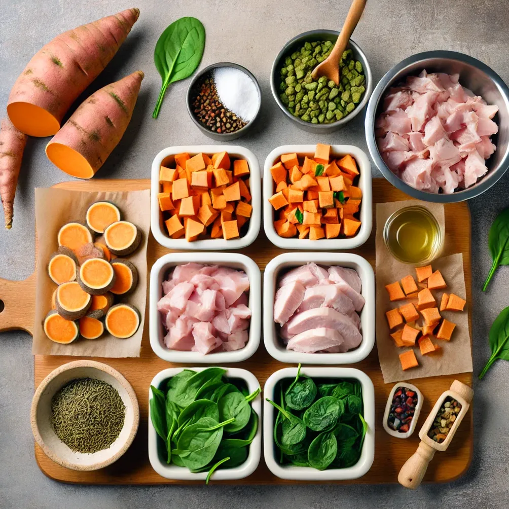 Preparação de refeição para comida de cachorro faça você mesmo