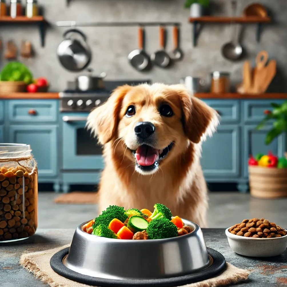Preparação de refeição para comida de cachorro faça você mesmo