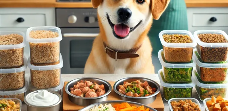 Preparação de refeições para comida de cachorro faça você mesmo: uma semana de refeições saudáveis