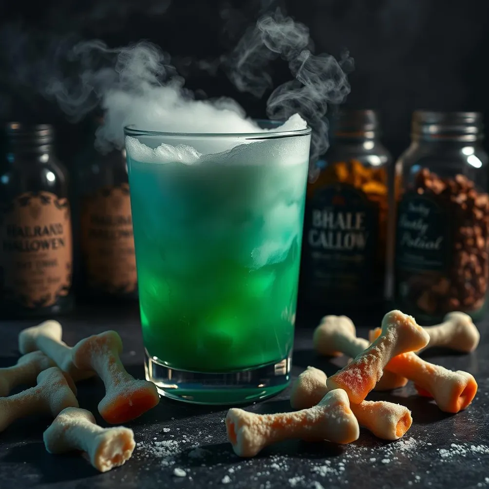 Saldēti konfekšu kukurūzas kauli un raganas dziras punšs