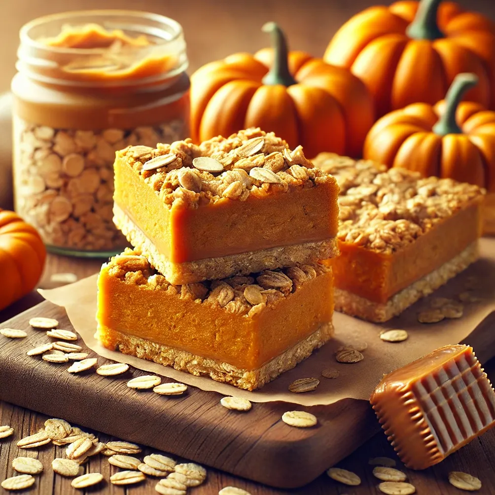 Batony dyniowo-owsiane z masłem orzechowym