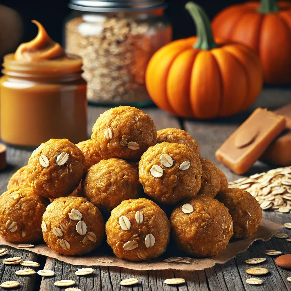 Kawałki owsiane z masłem orzechowym i dynią bez pieczenia