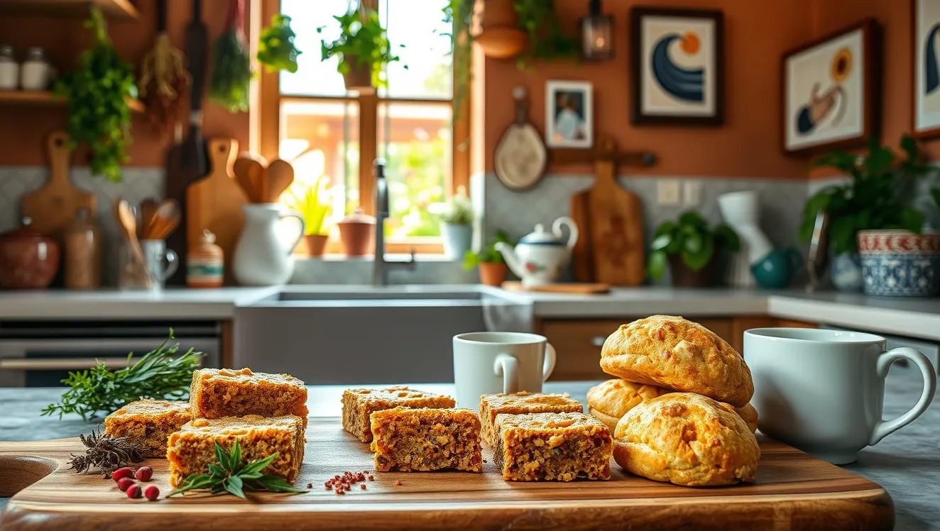 Komfortbacken mit globaler Ausstrahlung: Karottenkuchenquadrate und Kürbis-Cheddar-Kekse