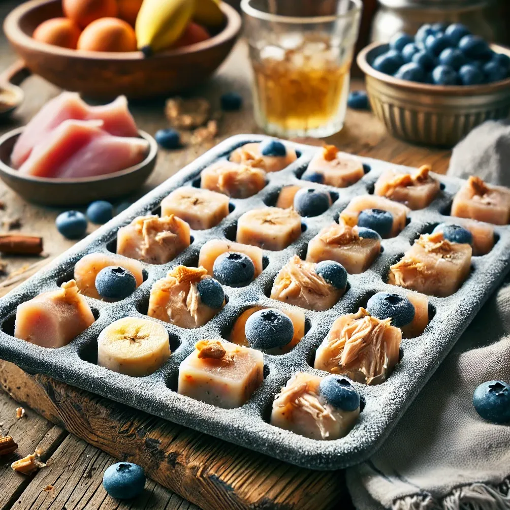 Mrazené kuracie ovocné kocky