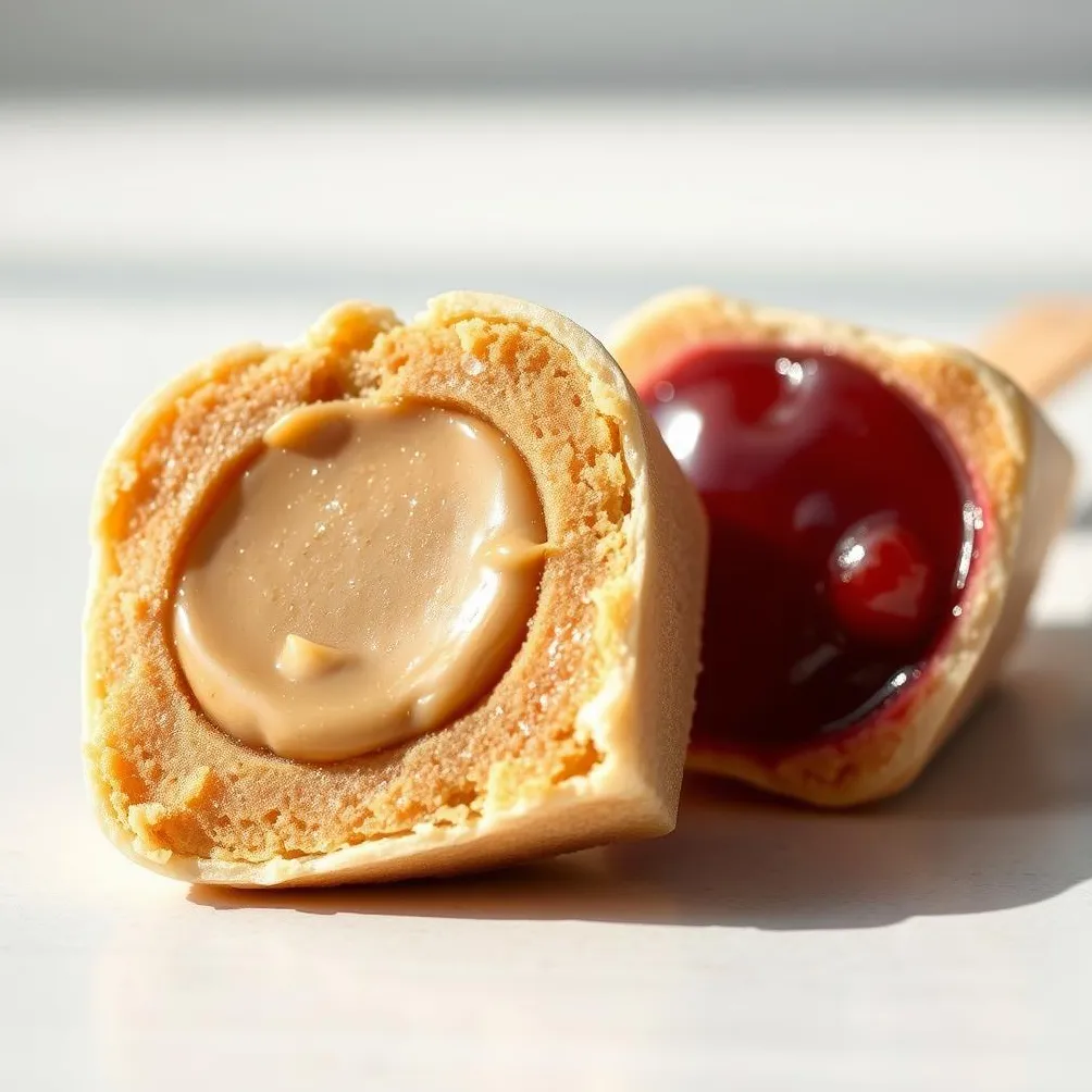 Gefrorene Leckereien mit Erdnussbutter und Gelee