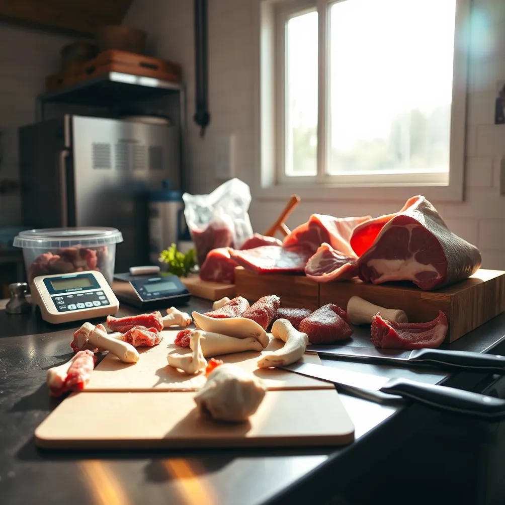 príprava surového krmiva pre psov