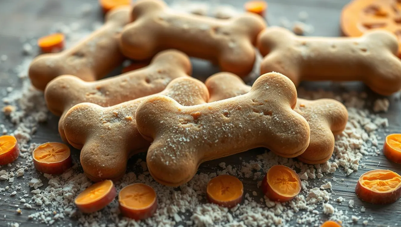 ciastka dla psów ze słodkich ziemniaków i pełnoziarnistych