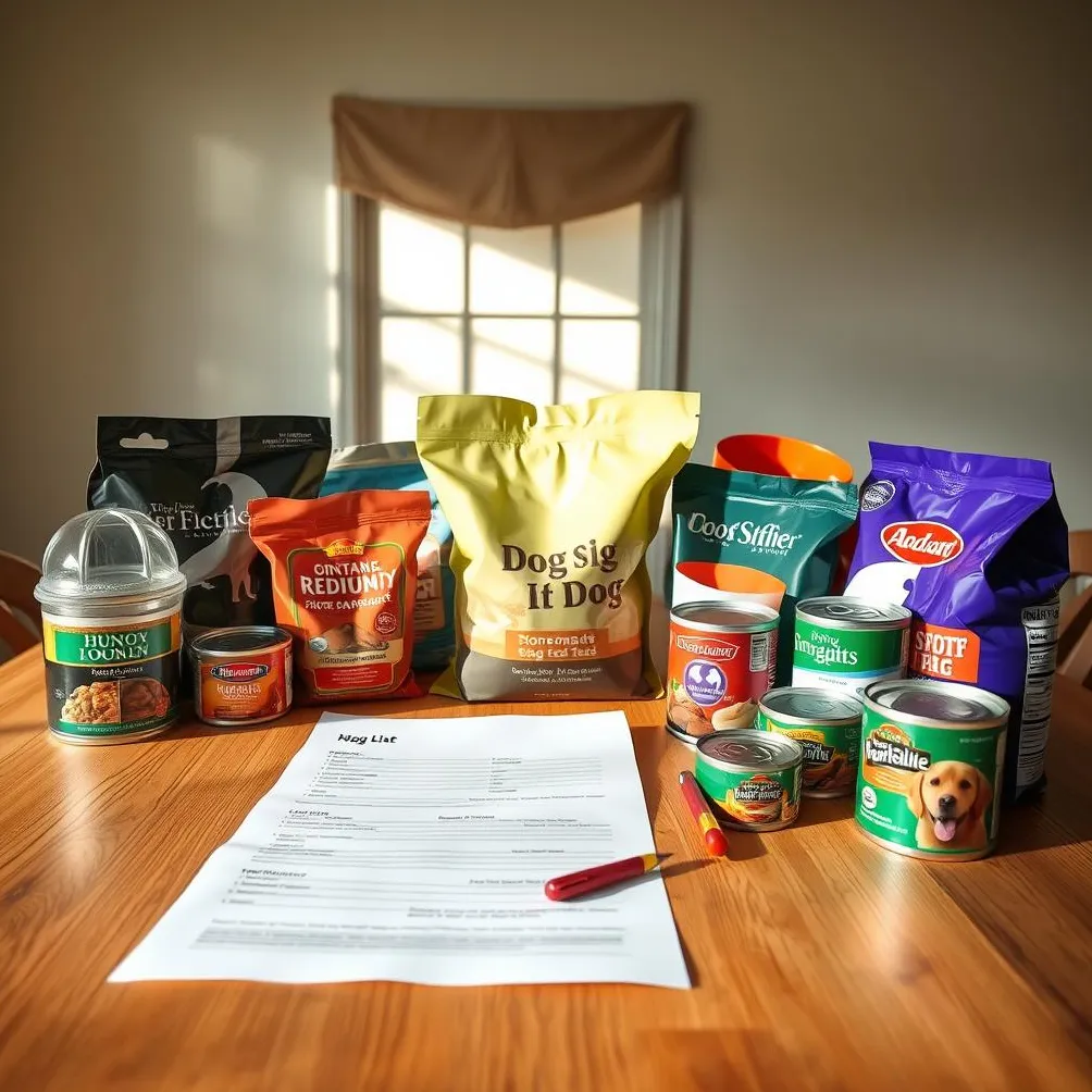 листа за куповину хране за псе