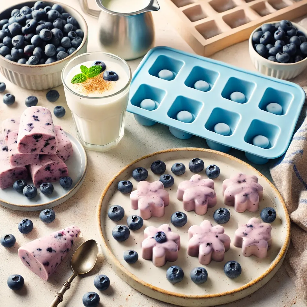 Mrożone jogurty i jagody