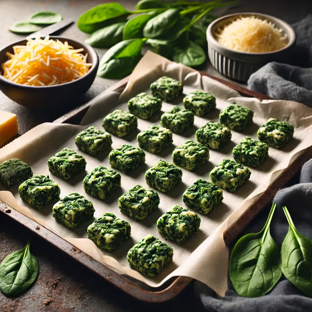 Serowe przekąski ze szpinaku