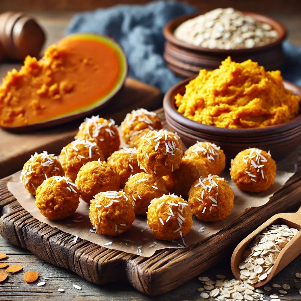 Édesburgonyás és kókuszos zabgolyók