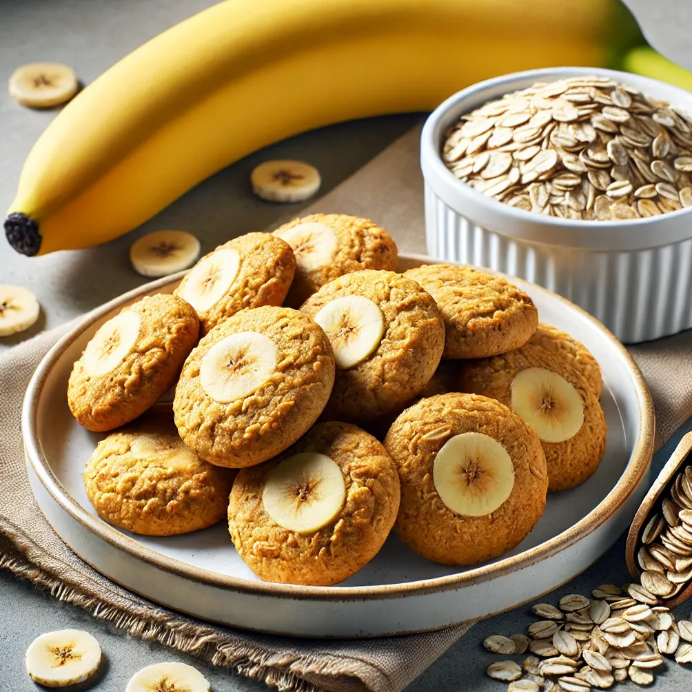 Ciasteczka Bananowo-Owsiane