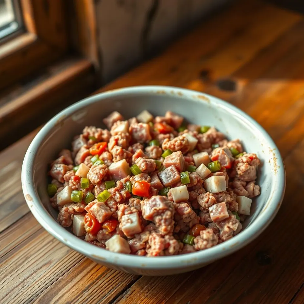 surowa karma dla szczeniąt w misce