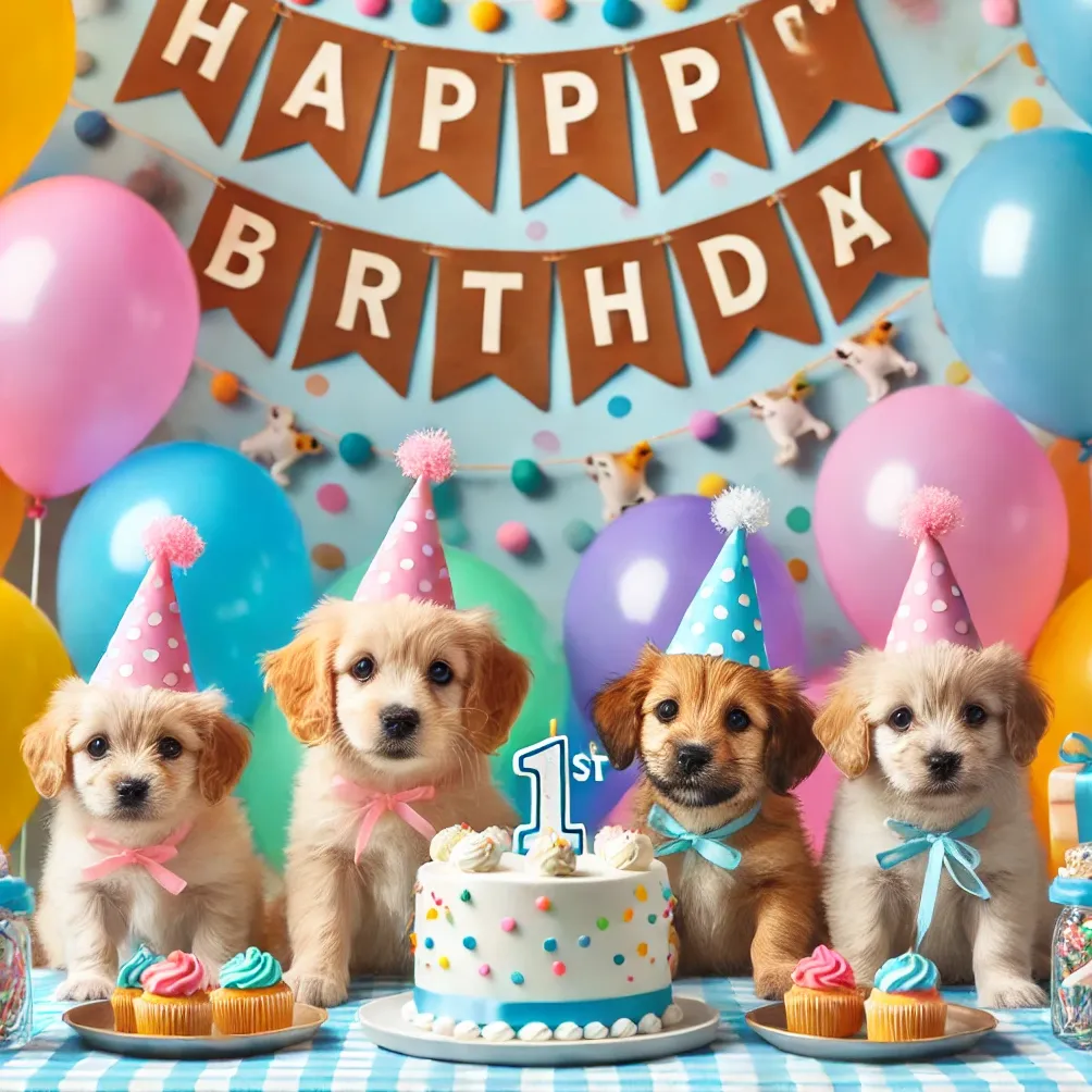 pesta ulang tahun anak anjing
